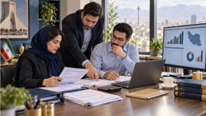 تیم مالی در حال بررسی اسناد درخواست استرداد ارزش افزوده. استرداد موفق از تطبیق اظهارنامه، صورتحساب‌ها و اسناد پرداخت آغاز می‌شود.