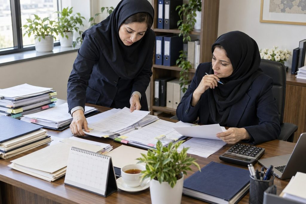 دو کارشناس زن در حال مرتب‌کردن مدارک شکایت از عملیات اجرایی مالیاتی

چینش زمانی ابلاغ‌ها، اجرائیه، دستور توقیف و پرداخت‌ها، ایراد اجرایی را روشن می‌کند.